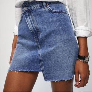 Reformation Ellie Asymmetric Denim Mini Skirt